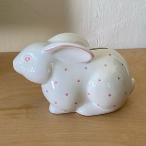 Tiffany & Co. White with Pink Polka Dot Ceramic Bank